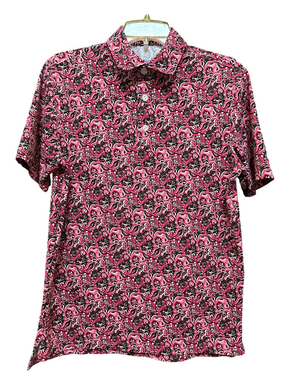 IBKUL Pink Paisley Short-Sleeve Button-Down Shirt - Picture 3 of 7